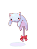 Costume White Drooping Cat