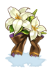 Costume White Lily Black Ribbon