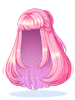 Costume Sleek Pink Half-Updo