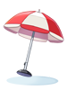 Costume Fluffy Red Parasol