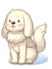 Costume Sitting Dog (White)